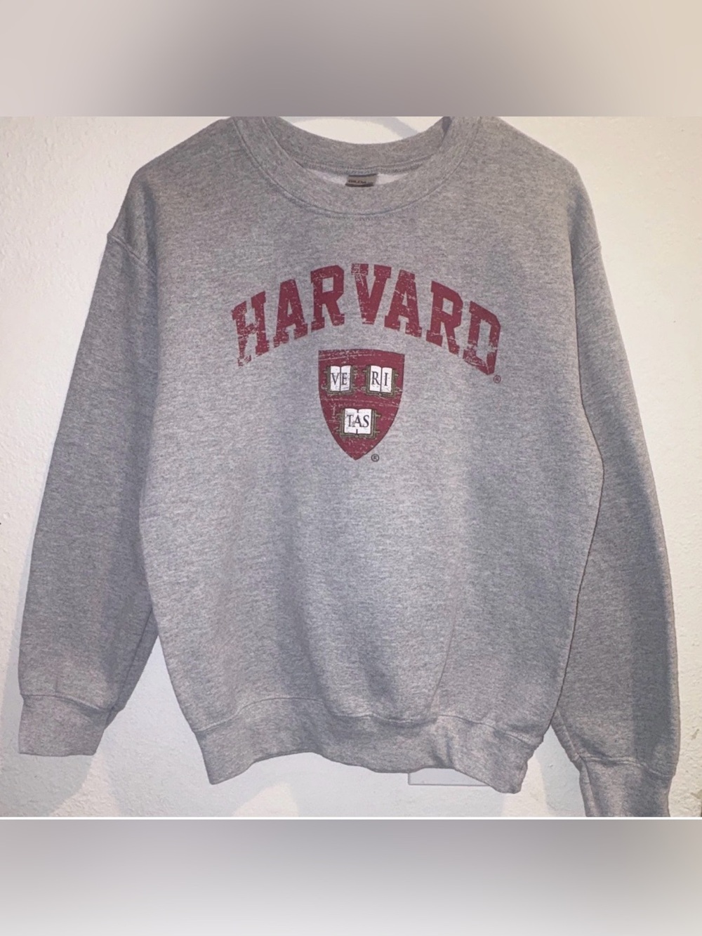 Vintage Style Harvard University Grey Crewneck Sweatshirt S